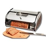 3 PAGEN® Brotkasten Edelstahl, Brotbox mit Sichtfenster, Aufbewahrungsbox für...