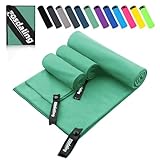 Fosdaling Mikrofaser Handtuch 3er Set（Groß 160×80cm und 2 Klein 80×40cm）,...
