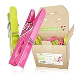 Luna® Wäscheklammern Plastik 50 Stück - Wäscheklammer aus recycelten UV beständigen...