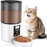 Futterautomat Katze 4 L, Katzenfutter Automat mit Timer 1-6 Mahlzeiten/Tag,...