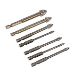 SEWOART 7-Teiliges Fliesenbohrer-Betonbohrer-Set Wolframcarbid-Bohrer Betonbohrer...
