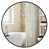 SONGMICS 40,7 cm d Spiegel rund, runder Spiegel, Wandspiegel, Metallrahmen, einfache...