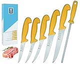 SMI 6 Stück Küchenmesser Set Solingen Metzgermesser Kochmesser Fleischermesser...