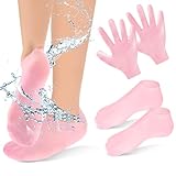 2 Paar Feuchtigkeitsspendende Silikonhandschuhe Socken Spa Gel...