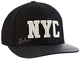 Schott NYC Herren Capwool 2 Baseball Cap, Schwarz (Black/Black 90), One Size