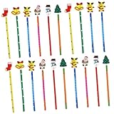 Abaodam 25Stücke Kreative Holzstifte für Weihnachten Lustige Bleistifte im Zufälligen...