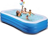 Aufblasbare Schwimmbecken, Aufblasbarer Pool Rechteckig,，Familien Swimming Pool für...