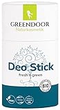 GREENDOOR Deo Stick fresh'n green 50g, festes Deodorant mit frischem Duft, lange sichere...
