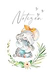 Notizen - Notizbuch Elefanten Mama und Baby: Süße Elefanten Mama und Baby:...