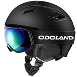 Odoland Skihelm und Skibrille Set Snowboardhelm mit Snowboardbrille für Erwachsene,...