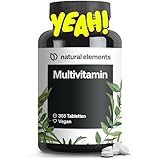natural elements Multivitamin – 365 vegane Tabletten – Jahresvorrat – wertvolle...