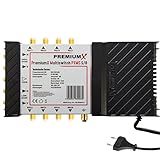 PremiumX PXMS 5/8 Multischalter mit Netzteil Multiswitch 1 SAT für 8 Teilnehmer...