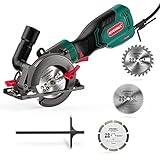 Kreissäge 750 W, HYCHIKA 3500 U/min, max. Schnitttiefe 48 mm (90°) und 32 mm...
