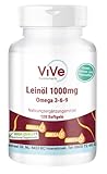 Leinöl 1000 mg - 120 Softgels - Omega-3-6-9 - Alpha-Linolensäure, Linolsäure...