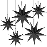 Faltstern Weihnachten, 9 zackig Papier Faltsterne, 5 Stück Schwarz Papiersterne...