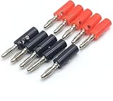 10pcs 4mm Bananenstecker Jack Bananenschraubkopf schwarz rot vernickelt Kunststoff...