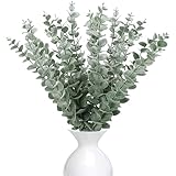 RXKFIGX 30 Stück Eukalyptus Deko, Künstliche Eukalyptusblätter Deko, Dunkelgrün...