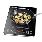 Induktionskochfeld 1 Platte, AMZCHEF Kochplatte Induktion mit ultradünnem Design,...