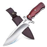 Golden Bird Jagdmesser Bushcraft Messer mit Holster, D2 Stahlklinge Feststehende...