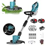 21 V Gartenmäher, kabellos, faltbar, mit Rädern, Batterieanzeige, manueller Rasenmäher...