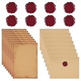 Briefpapier mit Umschlag Set, Vintage Schreiben Set mit 8 Kraftpapier...
