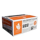 HEIZFUXX Holzbriketts Nestro M - Hartholzbriketts 24 kg (2x12 kg) - Sauber...