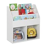 Relaxdays Bücherregal Kinder, HxBxT: 79 x 72 x 30 cm, 5 offene Fächer für Bücher,...