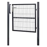 Lospitch Gartentor, Zauntür Hoftor Gartenpforte 100 × 100 cm Anthrazit,...