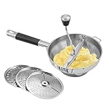 Edelstahl-Stampfer, Große Kartoffelpresse, Manuelle Passiermühle Mit 3 Austauschbaren...