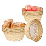JNJOOD 10 Stück Runde Kleine Geschenkkörbe, 7,9 X 7,9 X 3,5, Aus Bambus Geflochtene...