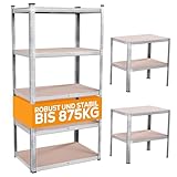 Tronitechnik® Schwerlastregal, Lagerregal, 40 x 90 x 180 cm, Regal mit Stahlgestell,...