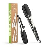 Oliver's Kitchen ® Zange Lebensmittelsichere Silikon Kochzange - Verriegelungsclip für...
