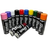 Sprayfarben-Set: 12 Farben je 200 ml. Schnelltrocknende Graffiti-Sprühdosen für Holz,...