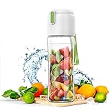 Wasserflasche mit Fruchteinsatz - Hochwertige Trinkflasche 650ml - Sieb im Deckel -...
