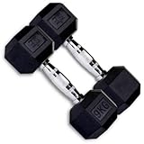 SUPRFIT - Hexagon Kurzhanteln paarweise mit gummiertem Eisenkern - Fitness Gewichte...