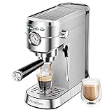 CASABREWS Espresso Siebträgermaschine 20 Bar, Edelstahl-Espressomaschine mit...