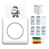 XINDELE Mini-Fotodrucker Mini-Taschen-Fotodrucker, tragbarer Thermodrucker, 203 DPI,...