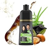 Hair Dye Shampoo - Grey Coverage Solution | Semi-Permanent Colour Care | 3 In 1 Black...