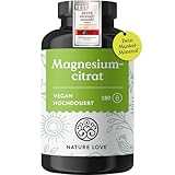 NATURE LOVE® Magnesiumcitrat – 2.320 mg Magnesiumcitrat (davon 360 mg elementares...
