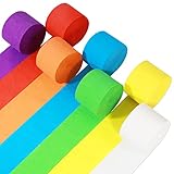 Bomtop 7 Rollen Krepppapier Bunt, kreppband bunt Bänder Regenbogen Krepppapier, für...