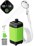Upgrade Tragbare Campingdusche, Camping Dusche mit Wiederaufladbarem 6000mAh Akku und...