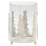 Noel Collection Kerzenhalter, Glas, mittelgroß, 13 x 13 x 15 cm, Mitternacht