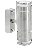 SSC-LUXon LED Wandlampe Up & Down Edelstahl warmweiß IP44 wassergeschützt -...