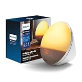 Philips Wake-up Light, farbige Sonnenaufgangssimulation, 20 Lichtstärken, 7 natürliche...
