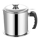 ERYUE 2 Pcs Fettdose | Küchenölfilter aus Edelstahl mit staubdichtem Deckel -...
