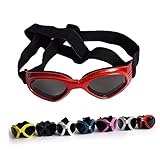 Yardwe Hundesonnenbrille Für Haustiere Verstellbare Rot Mit Entlüftungsdesign Für...
