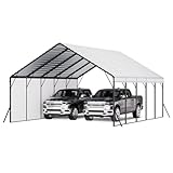 VEVOR Carport, 5,8x7,45x3,77 m, Lagerzelt mit stabilem Rahmen und Dach, Autounterstand mit...