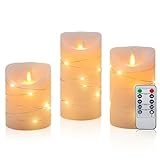 CCLIFE LED Kerzen Set mit Fernbedienung Timer Funktion 300 Stunden flackernde...