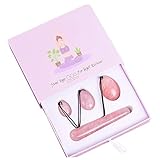 Natürliches Jadestein-Ei Yoni-Eier 3 Stück gebohrte Jade-Eier + 1 Stück Massagestab...