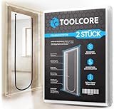 TOOLCORE® 2x Staubschutztür mit Reißverschluss 1,1x2,2m [Extra Stark] Bautüre mit...